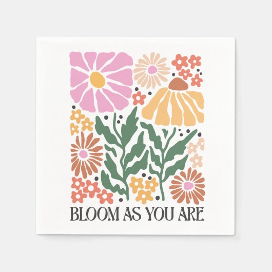 Boho Floral Quotes  Servet (Voorkant)