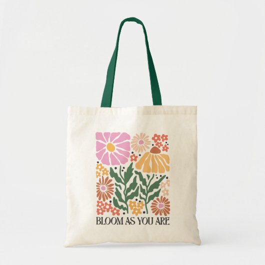 Boho Floral Quotes Tote Bag (Voorkant)