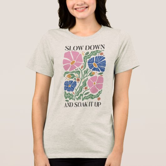 Boho Floral Quotes Tri-Blend Shirt (Voorkant)