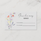 Boho Floral raadt hoeveel kisses brudal game Informatiekaartje (Voorkant)