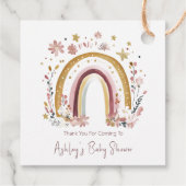 Boho Floral Rainbow Baby shower Bedankt Bedankjes Labels (Achterkant)