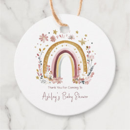 Boho Floral Rainbow Baby shower Bedankt Bedankjes Labels
