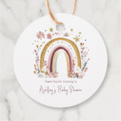 Boho Floral Rainbow Baby shower Bedankt Bedankjes Labels (Achterkant)
