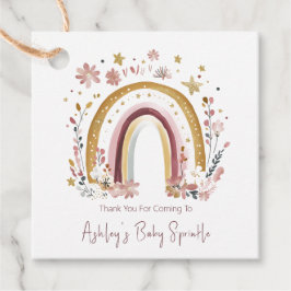 Boho Floral Rainbow Baby Sprinkle Bedankt Bedankjes Labels