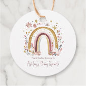 Boho Floral Rainbow Baby Sprinkle Bedankt Bedankjes Labels (Achterkant)