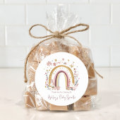 Boho Floral Rainbow Baby Sprinkle Bedankt Ronde Sticker