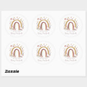 Boho Floral Rainbow Baby Sprinkle Bedankt Ronde Sticker (Vel)
