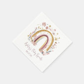 Boho Floral Rainbow Baby Sprinkle Cocktail Servet (Hoek)