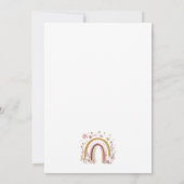Boho Floral Rainbow Baby Sprinkle Invitation Kaart (Achterkant)