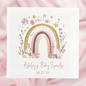 Boho Floral Rainbow Baby Sprinkle Servet