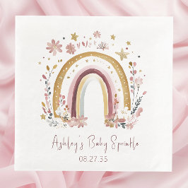 Boho Floral Rainbow Baby Sprinkle Servet