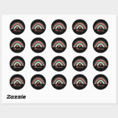 Boho Floral Rainbow met persoonlijke naam Ronde Sticker (Vel)