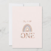 Boho Floral Rainbow Wild Een eerste verjaardag Kaart (Achterkant)