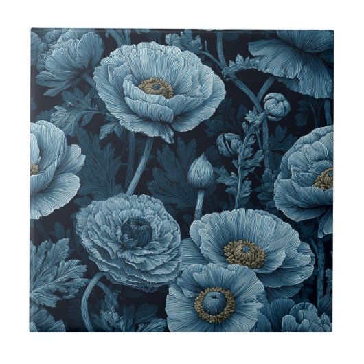 Boho Floral Ranunculus Tiles For Hallway Walls Tegeltje (Voorkant)