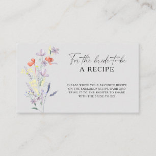 Boho Floral Recipe voor de bruid Informatiekaartje