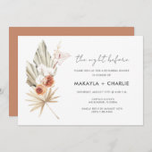 Boho Floral Rehearsal Dinner Kaart (Voorkant / Achterkant)