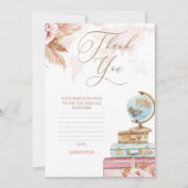 Boho Floral Reizen Vrijgezellenfeest Dank u kaart (Voorkant)