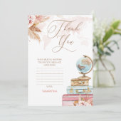 Boho Floral Reizen Vrijgezellenfeest Dank u kaart (Staand voorkant)