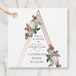 Boho Floral Religious Baptism & Christening Bedankjes Labels