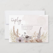 Boho Floral Reply Card RSVP Kaartje (Voorkant)