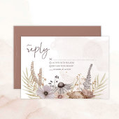 Boho Floral Reply Card RSVP Kaartje