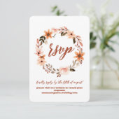 Boho Floral Response RSVP Wedding Site Kaart (Staand voorkant)