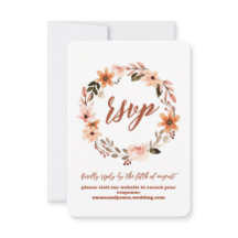 Boho Floral Response RSVP Wedding Site Kaart