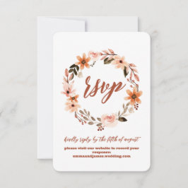 Boho Floral Response RSVP Wedding Site Kaart