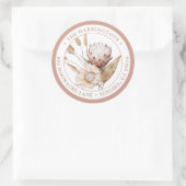 Boho Floral Retour Adres Envelop Afdichtingen Ronde Sticker (Tas)