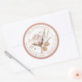 Boho Floral Retour Adres Ronde Envelop Sticker (Envelop)