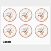 Boho Floral Retour Adres Ronde Envelop Sticker (Vel)