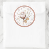 Boho Floral Retour Adres Ronde Envelop Sticker (Tas)
