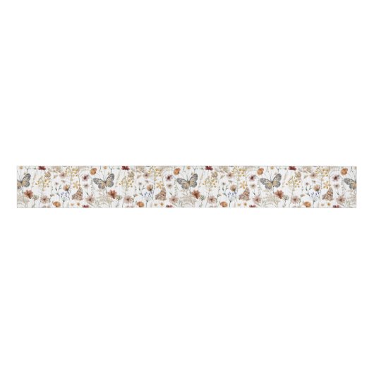 Boho Floral Ribbon Grosgrain Lint (Voorkant)
