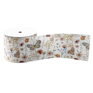 Boho Floral Ribbon Grosgrain Lint