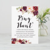 Boho Floral Ring Hunt Vrijgezellenfeest Game 5x7 Kaart (Staand voorkant)