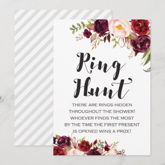 Boho Floral Ring Hunt Vrijgezellenfeest Game 5x7 Kaart (Voorkant / Achterkant)