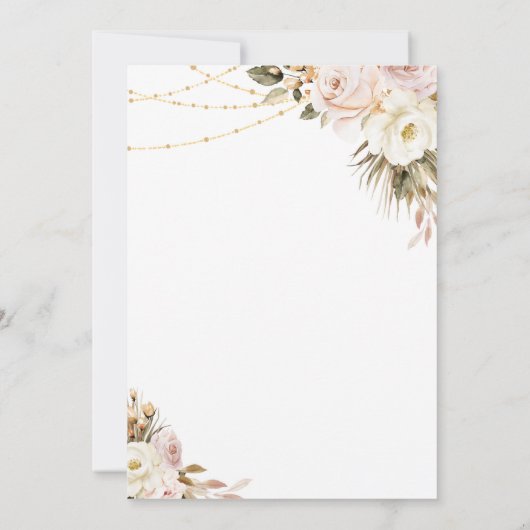 Boho Floral RN Verpleegschool Afstuderen Kaart (Achterkant)