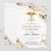 Boho Floral RN Verpleegschool Afstuderen Kaart (Voorkant / Achterkant)