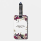 Boho floral romantic script butterfly bagagelabel (Achterkant verticaal)
