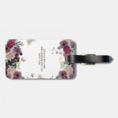 Boho floral romantic script butterfly bagagelabel (Achterkant horizontaal)