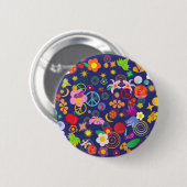 Boho floral ronde button 5,7 cm (Voorkant /achterkant)