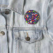 Boho floral ronde button 5,7 cm (In situ)