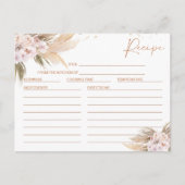 Boho Floral Roos Gold Vrijgezellenfeest Recipe Kaa Briefkaart (Voorkant)