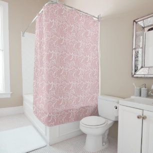 Boho Floral Roze Patroon Douchegordijn