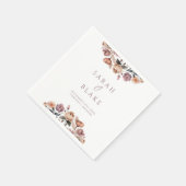 Boho Floral Roze Rozen Tuin Trouwwijn Label Servet (Hoek)