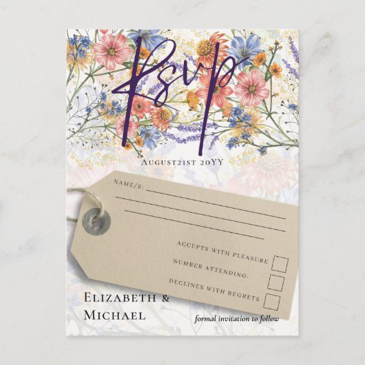 Boho Floral RSVP Briefkaart (Voorkant)