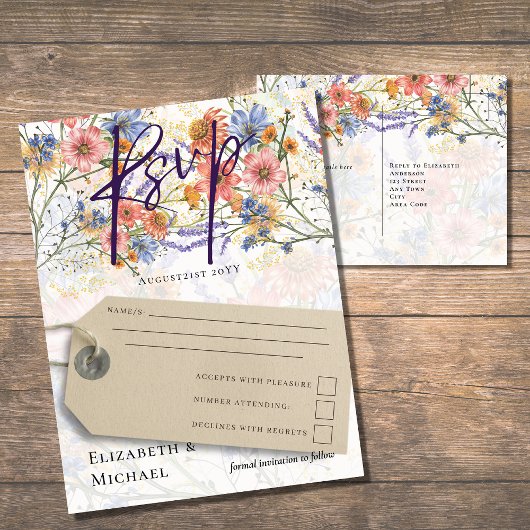 Boho Floral RSVP Briefkaart
