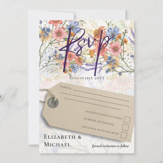 Boho Floral RSVP Kaart (Voorkant)