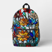 Boho Floral Rugzak Bloem Print Boekentas (Voorkant)