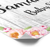 Boho Floral Rustic Baby shower Welkomstteken Poste Poster (Hoek)